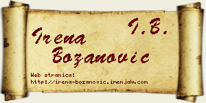 Irena Božanović vizit kartica